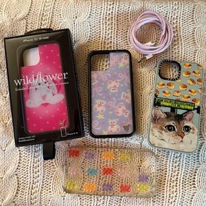 iPhone 13/14 Case and Charger Bundle (Wildflower, Casetify)